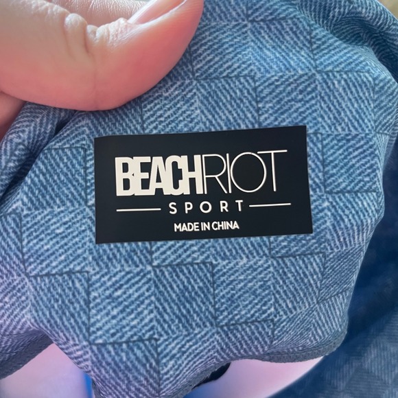 Beach Riot NWT Elena Legging Denim Daze Blue White Trim Athletic Pants- Size‎ M - Picture 4 of 8